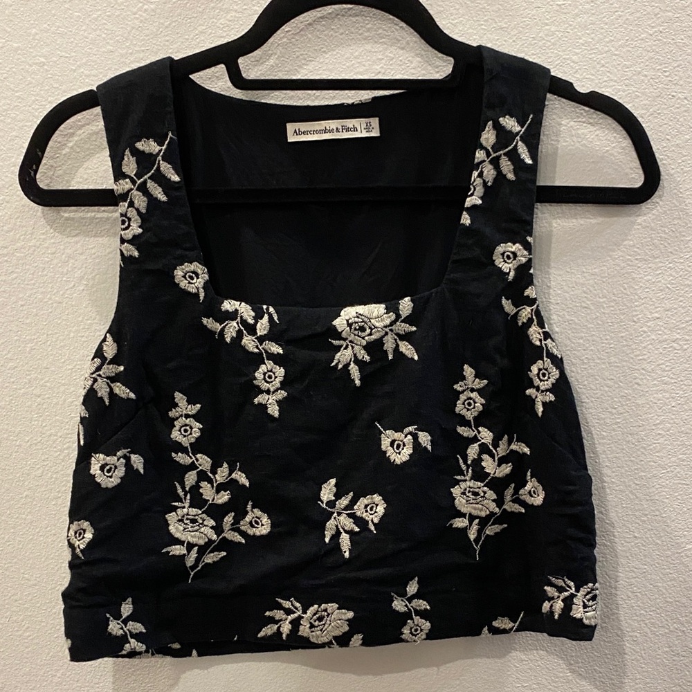 Abercrombie & Fitch Linen-Blend Square-neck Set Top